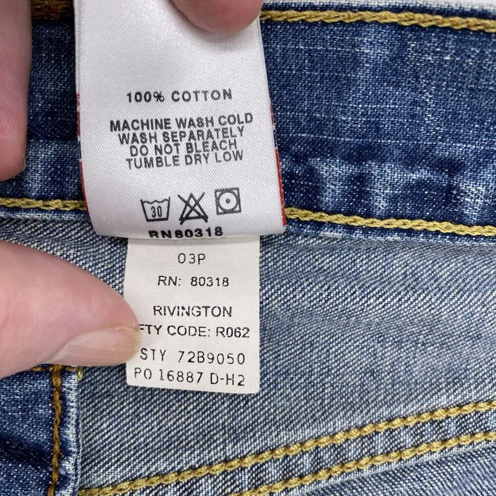 Lucky Brand Dungarees 36x28 Rivington Loose Fit Blue Jeans Vintage Made in Mexic